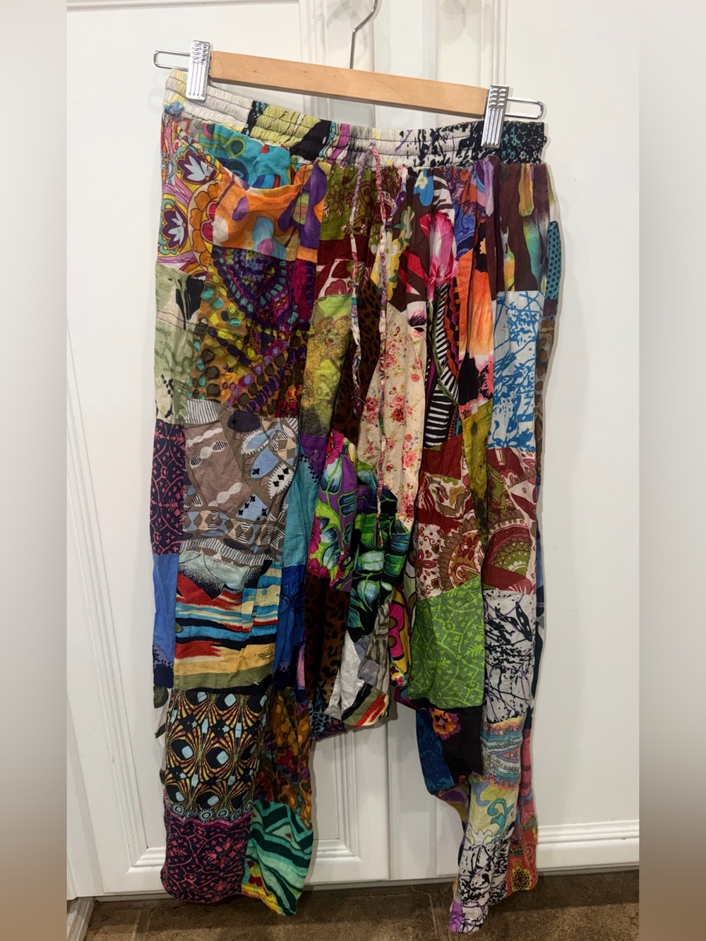 Boho Patchwork A-Line Maxi Skirt - Multicolor